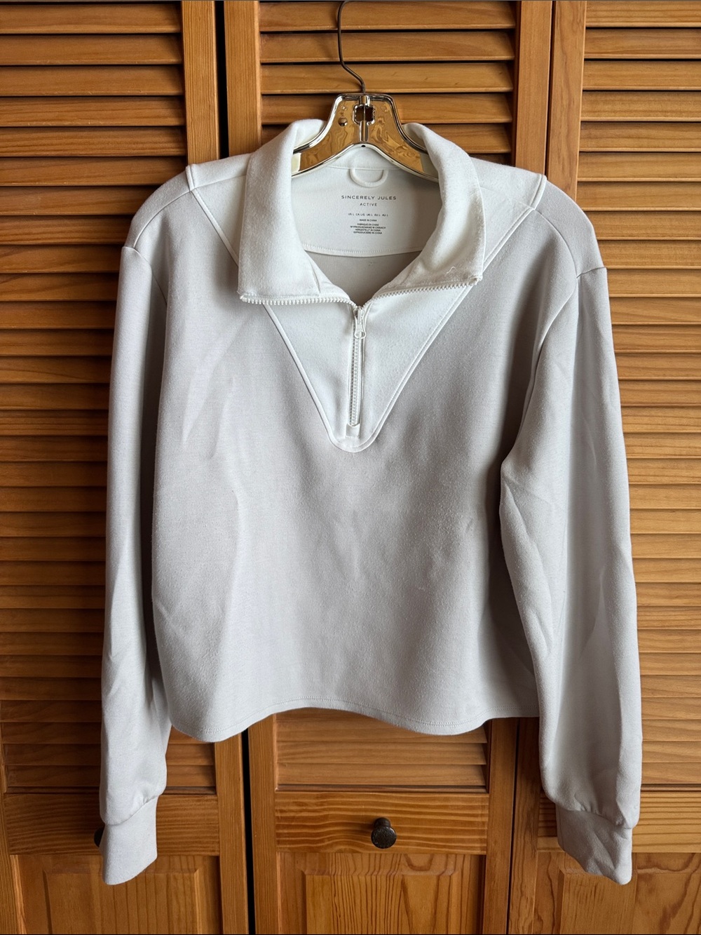 Sincerly Jules Light Gray Half-Zip Pullover Sweatshirt